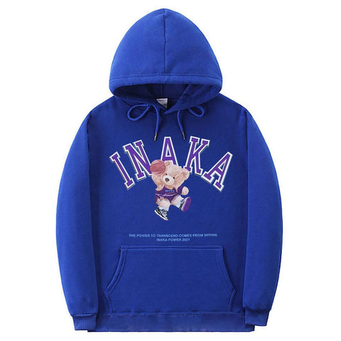 Inaka Power Hoodie Funny Purple Basketball Bear Print Hoodie-Veeddydropshipping