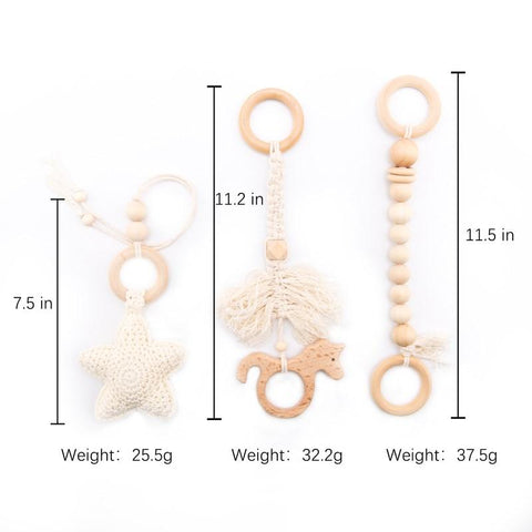 1set Natural Wooden Baby Gym Triangular Curved Shape Detachable-TB00510-Veeddydropshipping