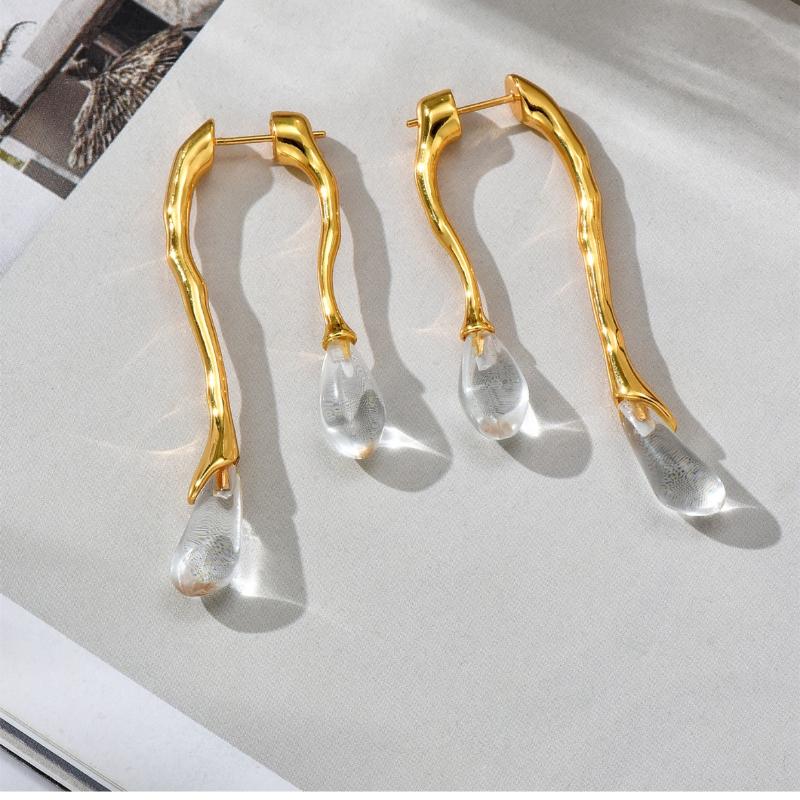 Jewelry 925 Silver Needle Resin Teardrop Earrings For Women Gift-JW01421-Veeddydropshipping