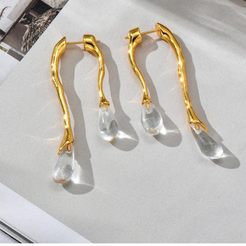 Jewelry 925 Silver Needle Resin Teardrop Earrings For Women Gift-JW01421-Veeddydropshipping