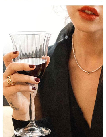 Round Bead Pendant Clavicle Chain Necklace For Women -JW01240-Veeddydropshipping