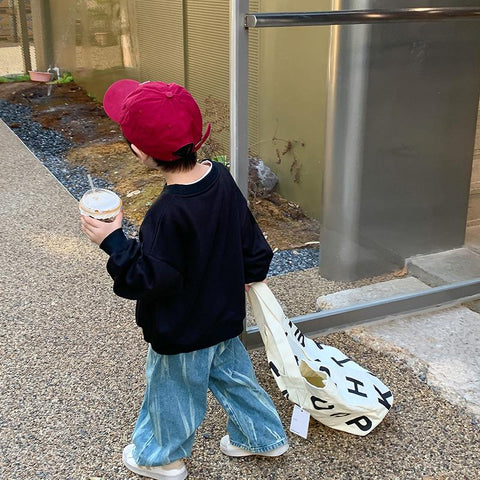 Boys tie-dyed wide lge denim pants 2-8 Years Kids fashion loose casual jeans-TB01262-Veeddydropshipping