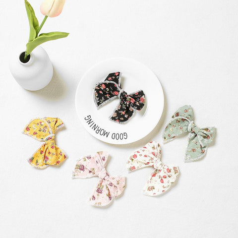 Baby Girl Floral Bow Hair Pin Bebe Hair Clips Head Pins Children Kids-TB00459-Veeddydropshipping