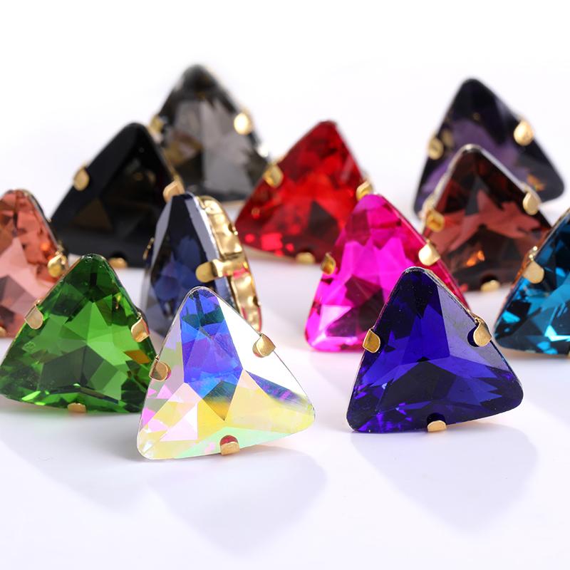 Glass Strass Rhinestones Triangles Claw Sewing Accessories-HA00042-Veeddydropshipping