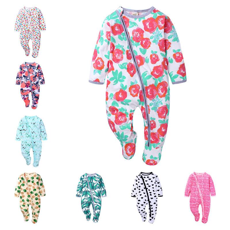 Spring Autumn Cute Baby double zipper Clothes Sleeping Pajamas Baby-Veeddydropshipping-1