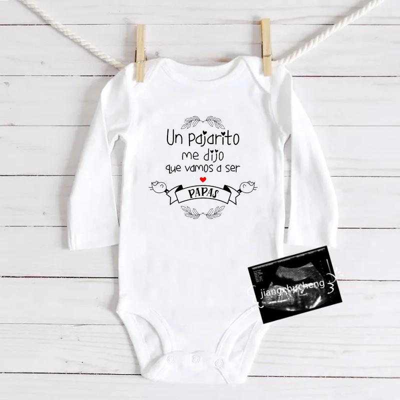 Baby Announcement Bodysuit Vas A Ser Papa Newborn Baby Long Sleeve-TB00308-Veeddydropshipping