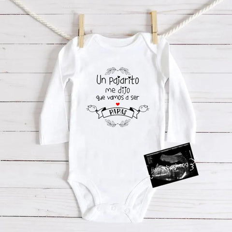 Baby Announcement Bodysuit Vas A Ser Papa Newborn Baby Long Sleeve-TB00308-Veeddydropshipping
