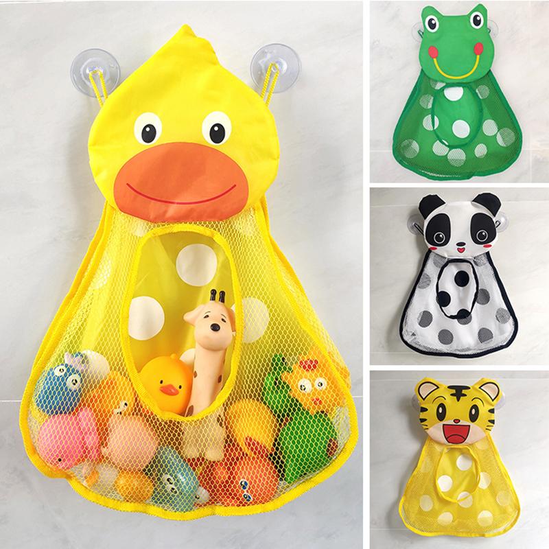 Cute Duck Frog Baby Bath Toys Organizer Strong Suction Cup Mesh Toy Storage Bag-TB00514-Veeddydropshipping