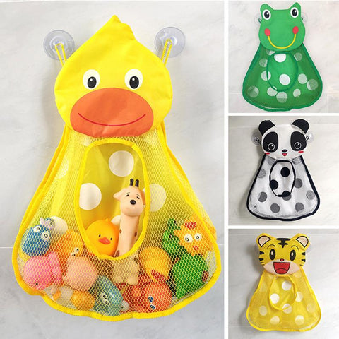 Cute Duck Frog Baby Bath Toys Organizer Strong Suction Cup Mesh Toy Storage Bag-TB00514-Veeddydropshipping