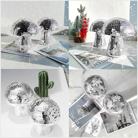 Mirror Ball Decor Reflective Mushroom Shape Ball-HA00321-Veeddydropshipping