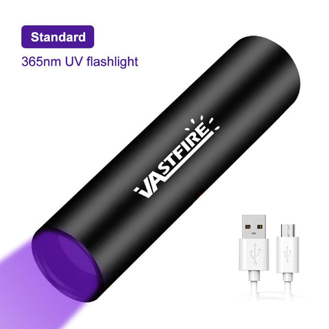 USB Rechargeable 365nm UV Flashlight Ultraviolet Lamp Torch Black-TI00772-Veeddydropshipping