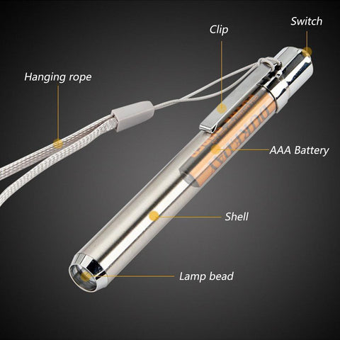 Mini LED Stainless Steel Mini Lamp 395/365 UV Flashlight Torch Ultra Violet Light-TI00788-Veeddydropshipping