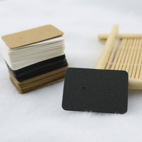 100pcs  Jewelry Ear Studs Display Cards Thick Kraft Paper -JW01656-Veeddydropshipping
