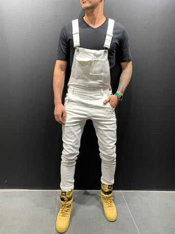 Button Splicing Suspender Pants Fashion Youth Casual-MF00512-Veeddydropshipping