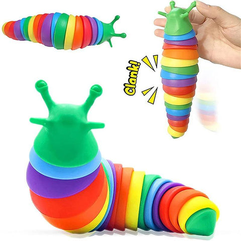 Funny Fidget Slugs Articulated Sensory Slug Toy Realistic Worm Caterpillar-TB01541-Veeddydropshipping