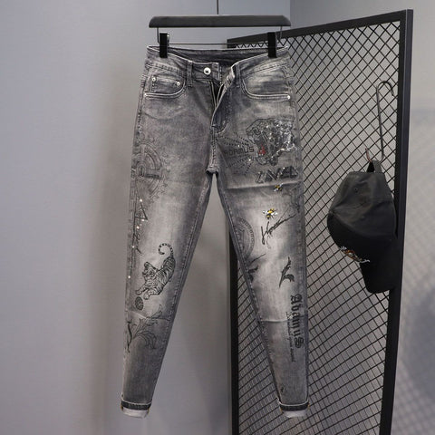 Fashion Bear Cartoon Graphical Polished Denim Cargo Kpop-MF00479-Veeddydropshipping