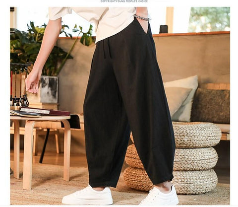 Fashion Chinese Style Linen PantsLoose Large-Veeddydropshipping
