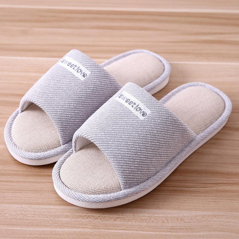 Flat Shoes Comfortable Anti-slip Home Flax Linen Slipper-BS01234-Veeddydropshipping