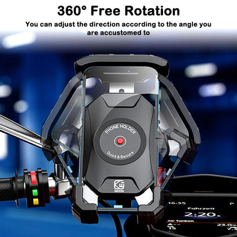 Motorcycle Phone Holder 15W Wireless Charger QC3.0 USB Charging Mount Stand Handlebar Smartphone-PA00605-Veeddydropshipping