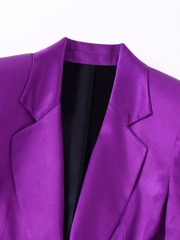 Women Fashion Suit Silk Bowed Blazer-WF00344-Veeddydropshipping