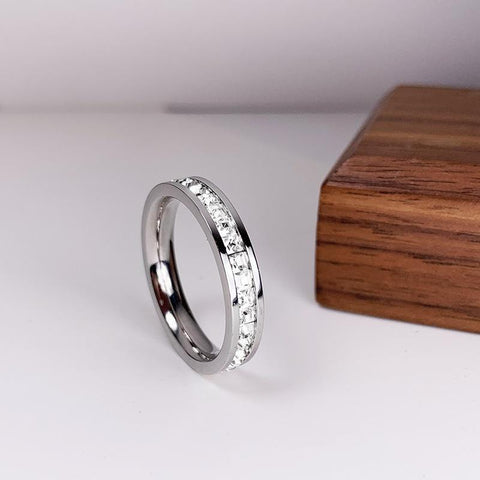 Rose Gold Color Double Row Square Zircon Ring For Women-JW00027