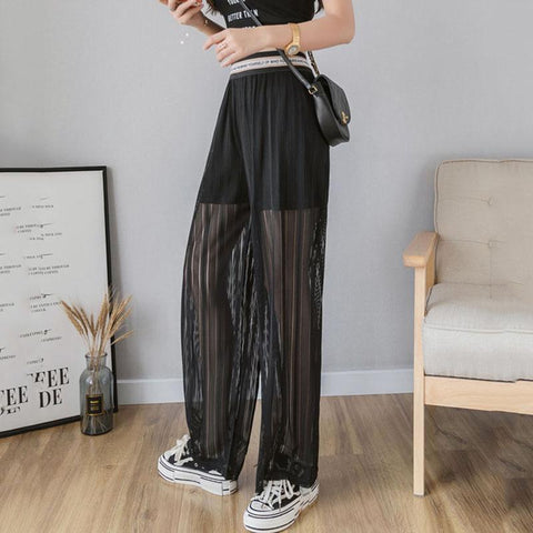 Casual Summer Slacks Pants High Waist Soft Comfort-WF00080-Veeddydropshipping
