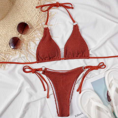 Sexy Solid Bikini Swimsuit Women Two Piece Swimwear for Women 2022 Bikini Swimwear-OS00087-Veeddydropshipping