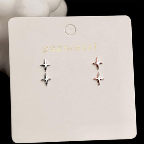 S925 Sterling Silver Simple Stars Stud Earrings  -JW00273-Veeddydropshipping