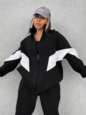 Winter Jogging Women Set Casual Long Sleeve Zipper Coat-Veeddydropshipping
