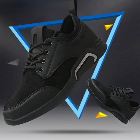 Black Fashion Jogging Trainers Flat Casual Comfortable-BS01382-Veeddydropshipping