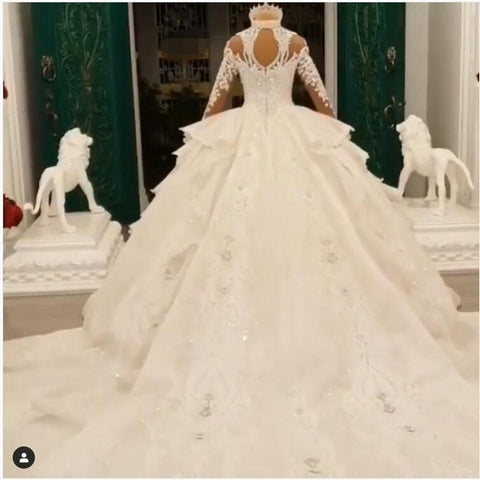 Wedding Dresses Crystal Rhinestone Lace-WF01418-Veeddydropshipping