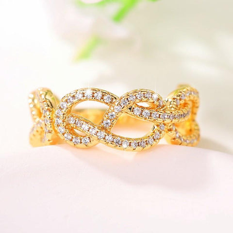 Twist Design Ring for Woman CZ Female Finger Fashion Jewelry-JW01407-Veeddydropshipping