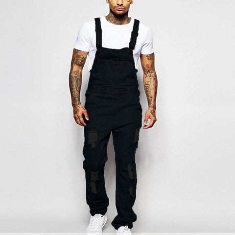Fashion Full Length Suspender Pants Homme Jeans-MF00609-Veeddydropshipping
