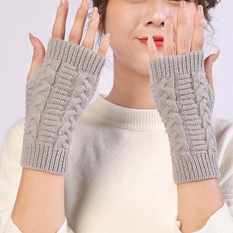 1 Pair Women Winter Warm Gloves Sexy Faux Rabbit Fur Hand Wrist Warmer Fingerless -OS01084-Veeddydropshipping