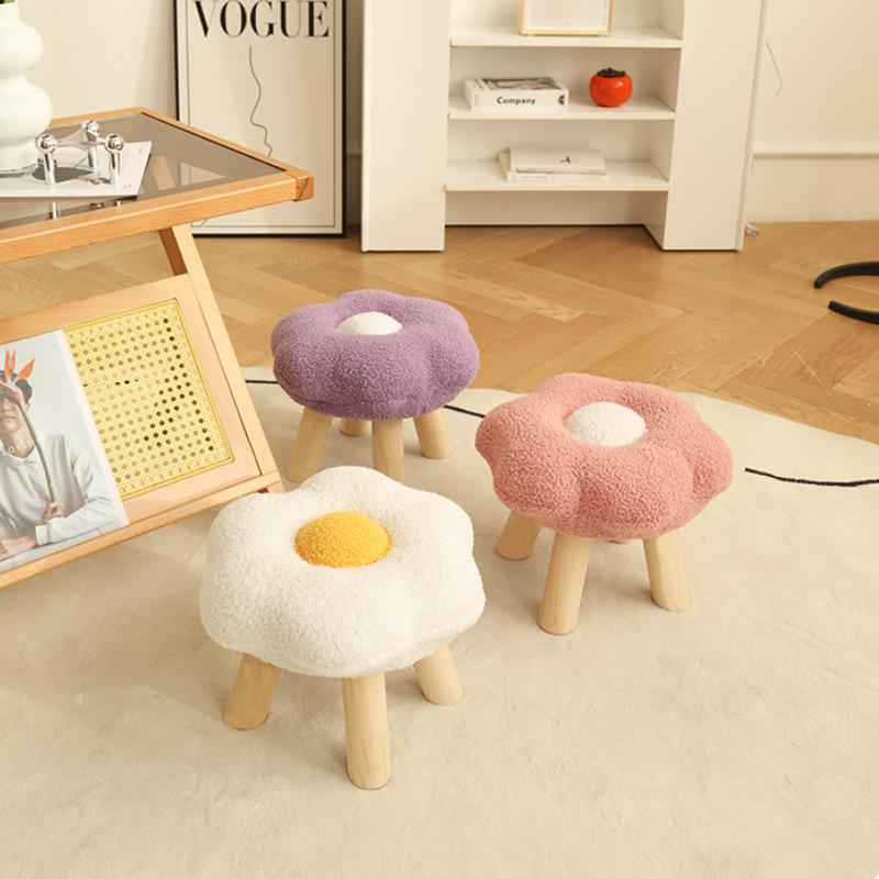 Household Solid Wood Round Flower Benchs-HA01567-Veeddydropshipping