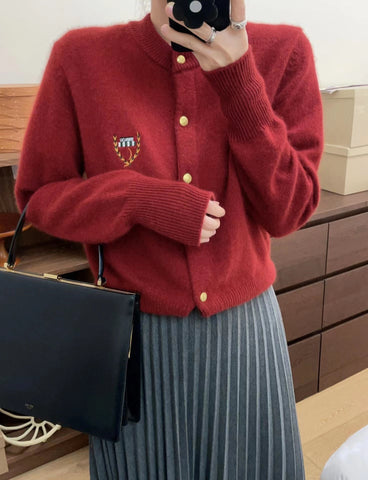 High-end embroidered cashmere sweater long-sleeved-WF00037-Veeddydropshipping