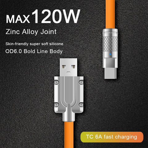 Super Fast Charge Type-C 120W 6A Liquid Silicone Cable Charger Data Cable-PA00407-Veeddydropshipping