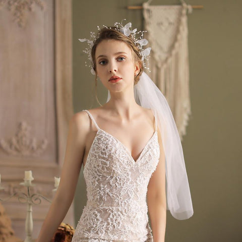 Bride Veils Hairband Wedding Soft Tulle-WF01457-Veeddydropshipping