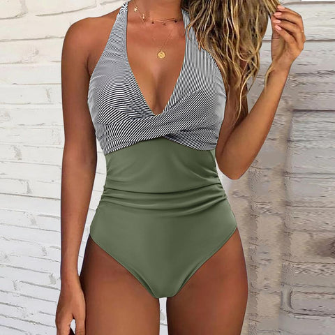 One Piece Swimsuit Women 2023 New V Neck Push Up Bikini Set Beach Bathing -OS00033-Veeddydropshipping
