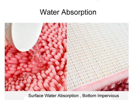 Chenille Bath Mat Bathroom Rug Carpet-HA00472-Veeddydropshipping