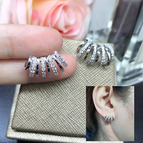 Claws Stud Earrings with Crystal CZ Stone Modern Design Fashion Versatile -JW01450-Veeddydropshipping