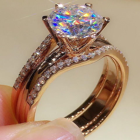 Designed Cubic Zirconia Rings Wedding Engagement Bands Jewelry -JW00567-Veeddydropshipping