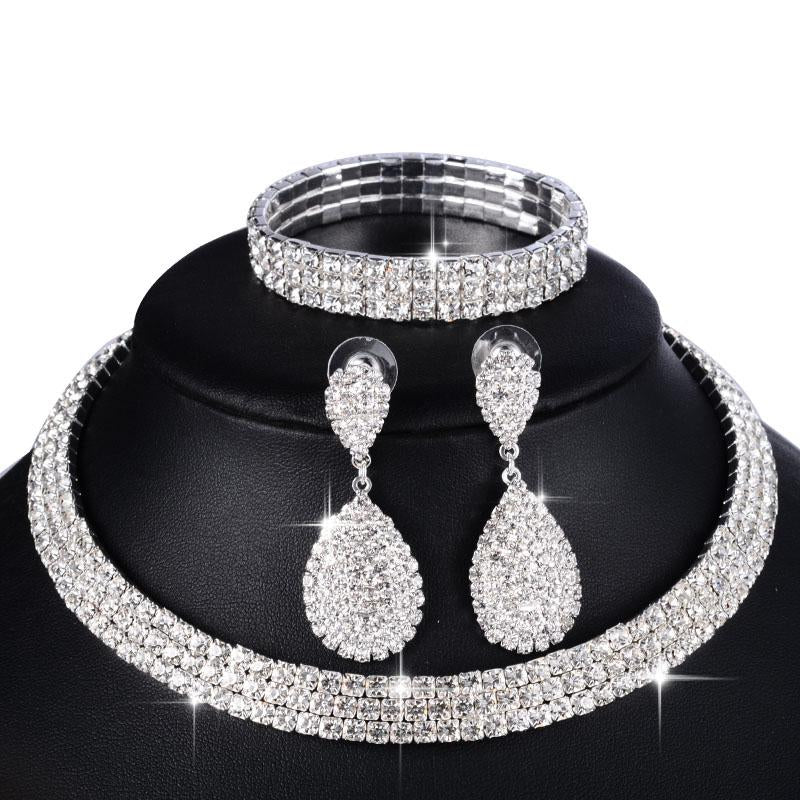 Luxury Wedding Bridal Jewelry Sets   Australia Crystal  -JW00384-Veeddydropshipping