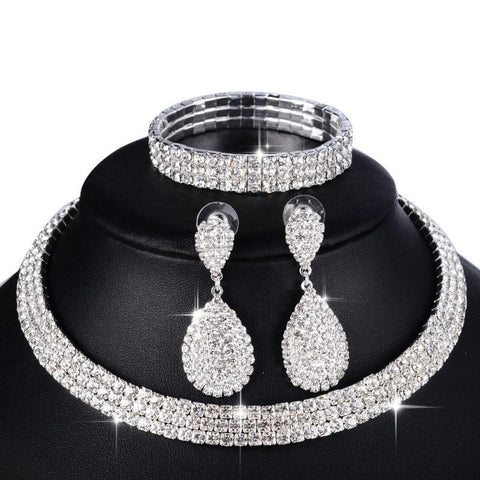 Luxury Wedding Bridal Jewelry Sets   Australia Crystal  -JW00384-Veeddydropshipping