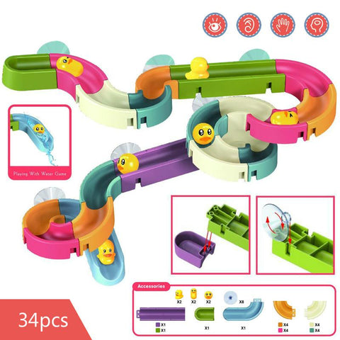 Baby Bath Toys DIY Marble Race Run Assembling Track Bathroom Bathtub Kids-TB00492-Veeddydropshipping