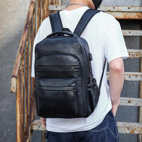 Teenage Backpacks Retro Fashion Schoolbag Man Multifunctional-BS00287-Veeddydropshipping