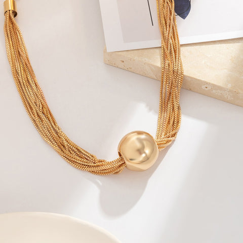 Twisted Chunky Chain Necklace for Women Jewelry -JW01187-Veeddydropshipping