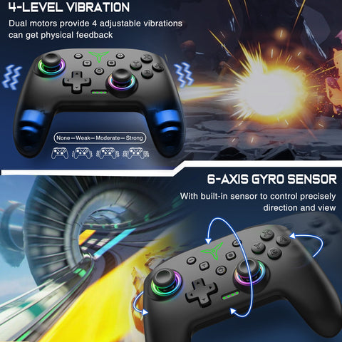 Dinofire Wireless Bluetooth RGB Controller for Nintendo Switch/Switch -CE01351-Veeddydropshipping