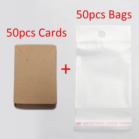 Cards aBags Necklace Earring Display Cards Self-Seal Bags Kraft Paper-JW01725-Veeddydropshipping