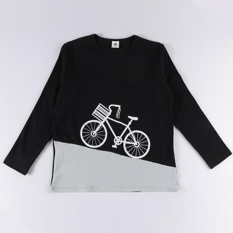 Boy and girl bike tee top kids t-shirt summer short sleeves and long-TB01116-Veeddydropshipping